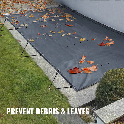 Sicherheitsabdeckung für Schwimmbecken, 3,5 x 6 m (11,5 x 19,6 Fuß), PVC-Poolabdeckung in Anthrazit, rechteckige Sicherheitsabdeckung für eingelassene Schwimmbecken, robuste Sicherheitsabdeckung für Schwimmbecken, Winterschutzabdeckung