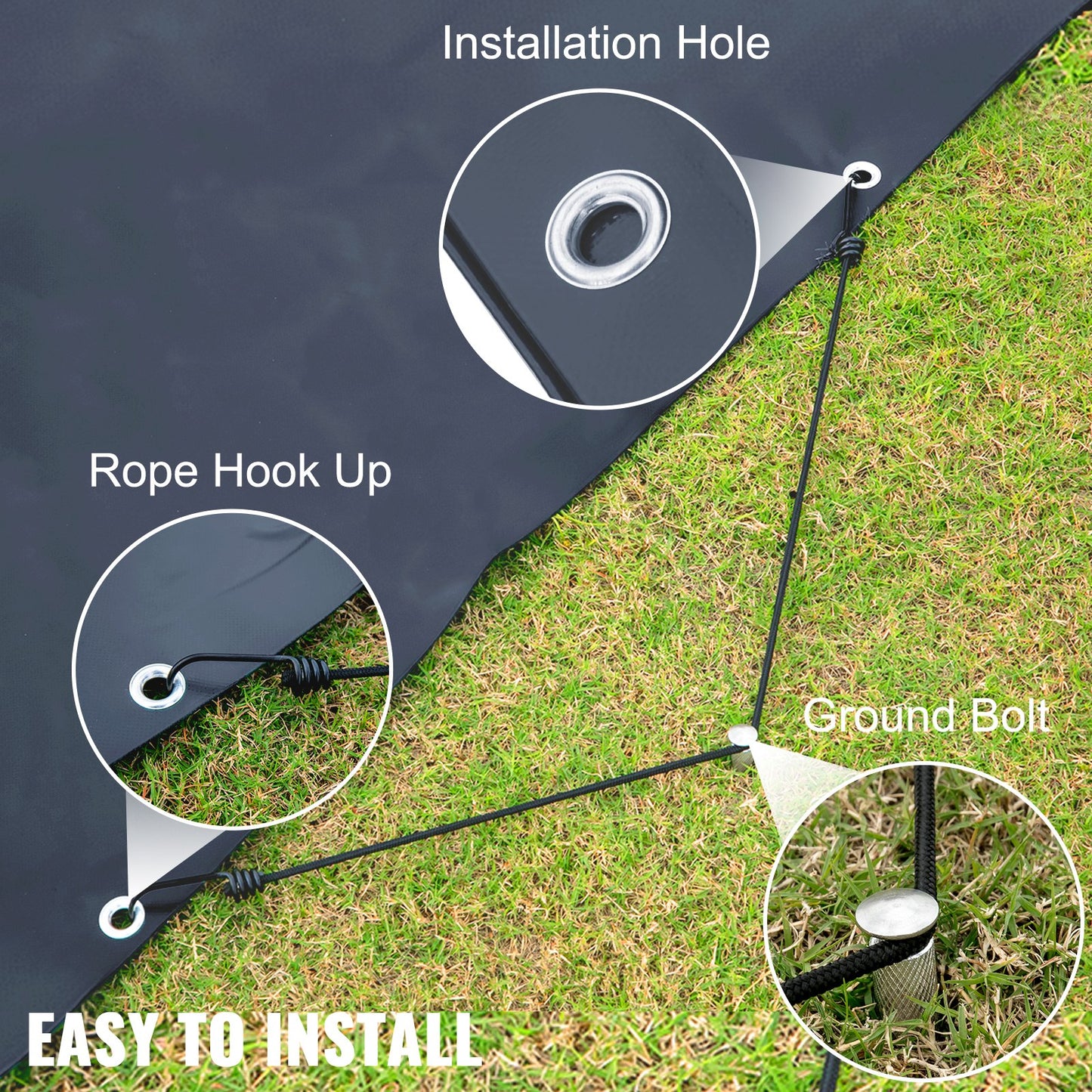 Sicherheitsabdeckung für Schwimmbecken, 3,5 x 6 m (11,5 x 19,6 Fuß), PVC-Poolabdeckung in Anthrazit, rechteckige Sicherheitsabdeckung für eingelassene Schwimmbecken, robuste Sicherheitsabdeckung für Schwimmbecken, Winterschutzabdeckung