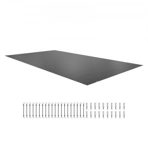 Poolabdeckung, 4 x 8 m, für eingelassene Pools geeignet, anthrazitfarbene Poolabdeckung, rechteckige PVC-Poolabdeckung, robuste Sicherheitsabdeckung für Schwimmbecken, Winterschutzabdeckung