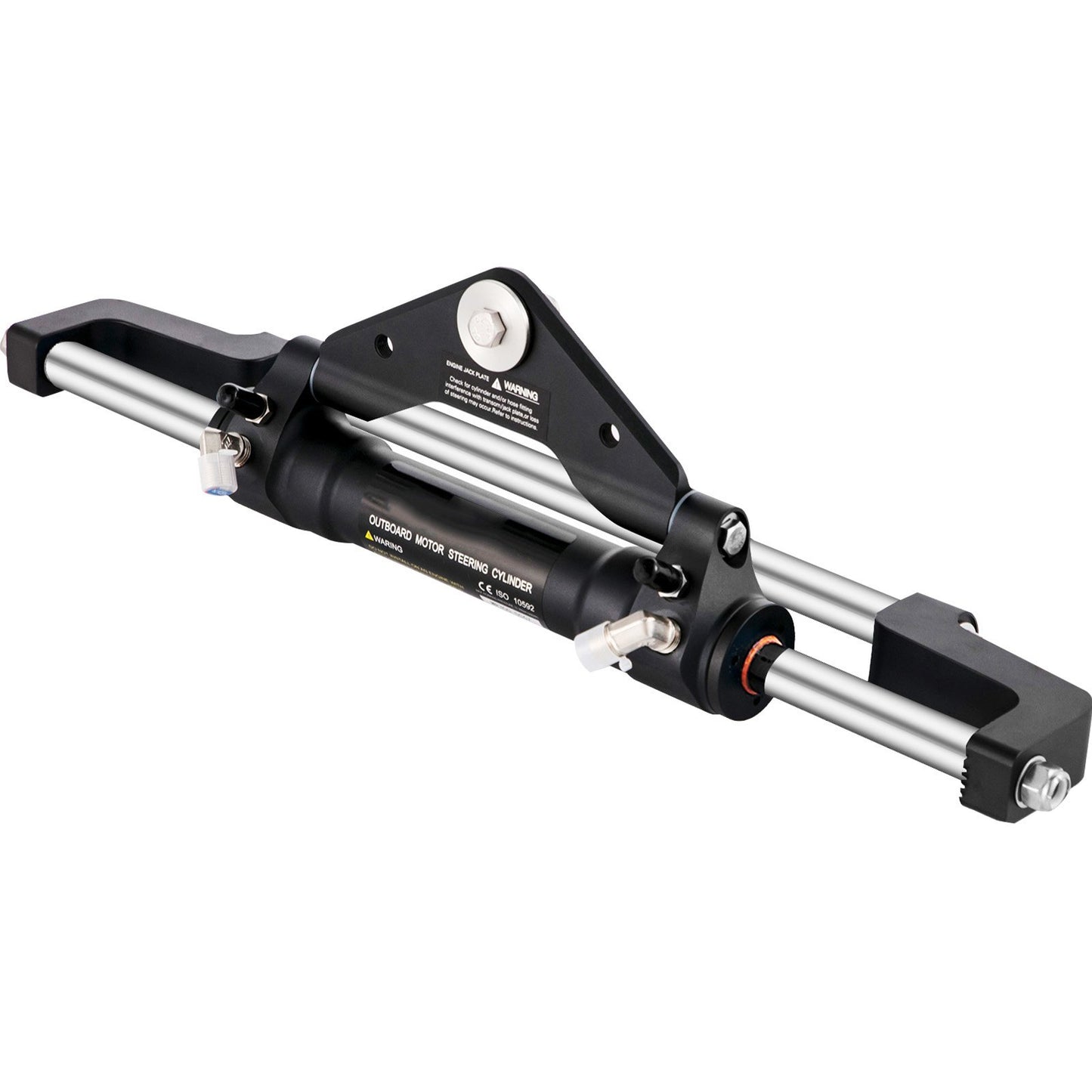 Hydraulic Steering Cylinder 300HP, Hydraulic Steering Front Mount Hydraulic Outboard Marine Steering Kit Without Hydraulic Hose and Helm for Outboards Boat Steering System