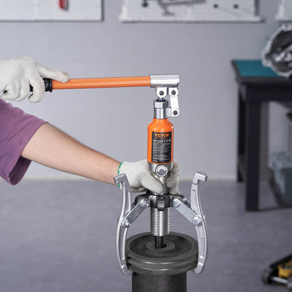 Hydraulic Gear Puller, 5 Ton Max Capacity Wheel Bearing Pulling Separator, 2 or 3 Jaws Puller, Vertically and Horizontally, 20.32 cm Jaw Hydraulic Puller with Case for Pulling Hubs