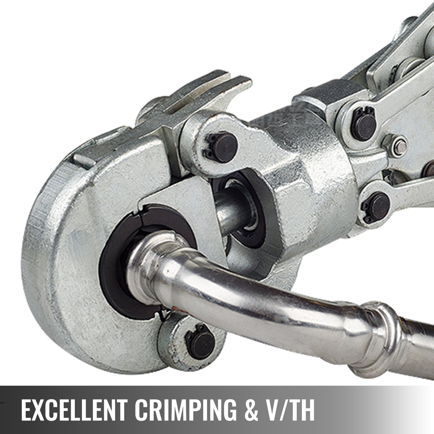 Hydraulische 6T-Presszange V12-28 mm TH16-32 mm, V-/TH-förmige Rohrpresszange, 360°-Drehgelenk, handgeführte Presszange für PE-X-Rohre (Verbundrohre, PEX, PE-X, PB)