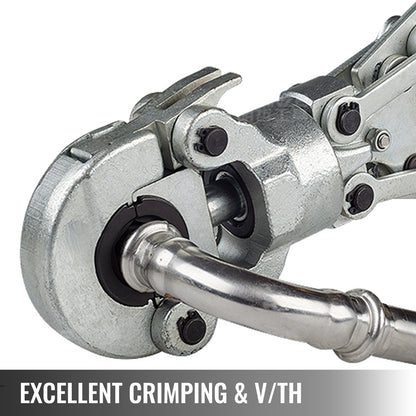 Hydraulische 6T-Presszange V12-28 mm TH16-32 mm, V-/TH-förmige Rohrpresszange, 360°-Drehgelenk, handgeführte Presszange für PE-X-Rohre (Verbundrohre, PEX, PE-X, PB)