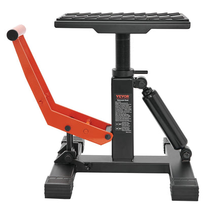 Dirt Bike Lift Stand, Motorcycle Jack Lift Stand 440 lbs Capacity and Hydraulic Lift Operation, Adjustable Height Hoist Table, for Dirt Pit Bike Repair, Maintenance, Dirt Bike Accessories
