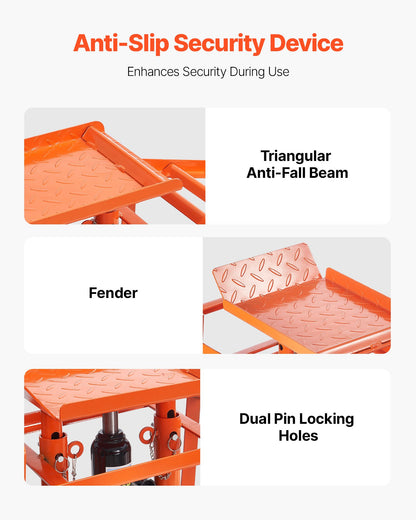 Hydraulische Auffahrrampen, 2 Stück, 5 Tonnen (11.000 lbs), 270–360 mm Hubhöhe, robuste hydraulische Fahrzeugrampen, tragbare Hebebühnen für die Heimwerkstatt, Wartung und Ölwechsel, LKW- und Fahrzeugreparatur
