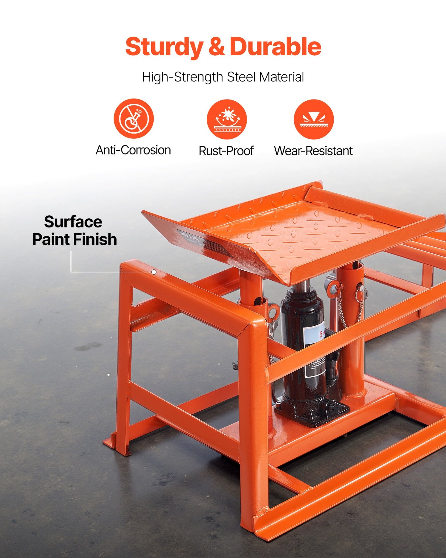 Hydraulische Auffahrrampen, 2 Stück, 5 Tonnen (11.000 lbs), 270–360 mm Hubhöhe, robuste hydraulische Fahrzeugrampen, tragbare Hebebühnen für die Heimwerkstatt, Wartung und Ölwechsel, LKW- und Fahrzeugreparatur