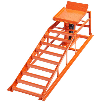 Hydraulische Auffahrrampen, 2 Stück, 5 Tonnen (11.000 lbs), 270–360 mm Hubhöhe, robuste hydraulische Fahrzeugrampen, tragbare Hebebühnen für die Heimwerkstatt, Wartung und Ölwechsel, LKW- und Fahrzeugreparatur