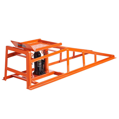 Hydraulische Auffahrrampen, 2 Stück, 5 Tonnen (11.000 lbs), 270–360 mm Hubhöhe, robuste hydraulische Fahrzeugrampen, tragbare Hebebühnen für die Heimwerkstatt, Wartung und Ölwechsel, LKW- und Fahrzeugreparatur