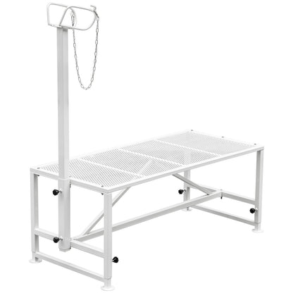 Livestock Stand 51x23 inches, Trimming Stand with Straight Head Piece, Goat Trimming Stand Metal Frame Sheep Shearing Stand Livestock Trimming Stands