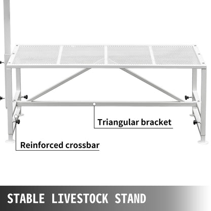 Livestock Stand 51x23 inches, Trimming Stand with Straight Head Piece, Goat Trimming Stand Metal Frame Sheep Shearing Stand Livestock Trimming Stands