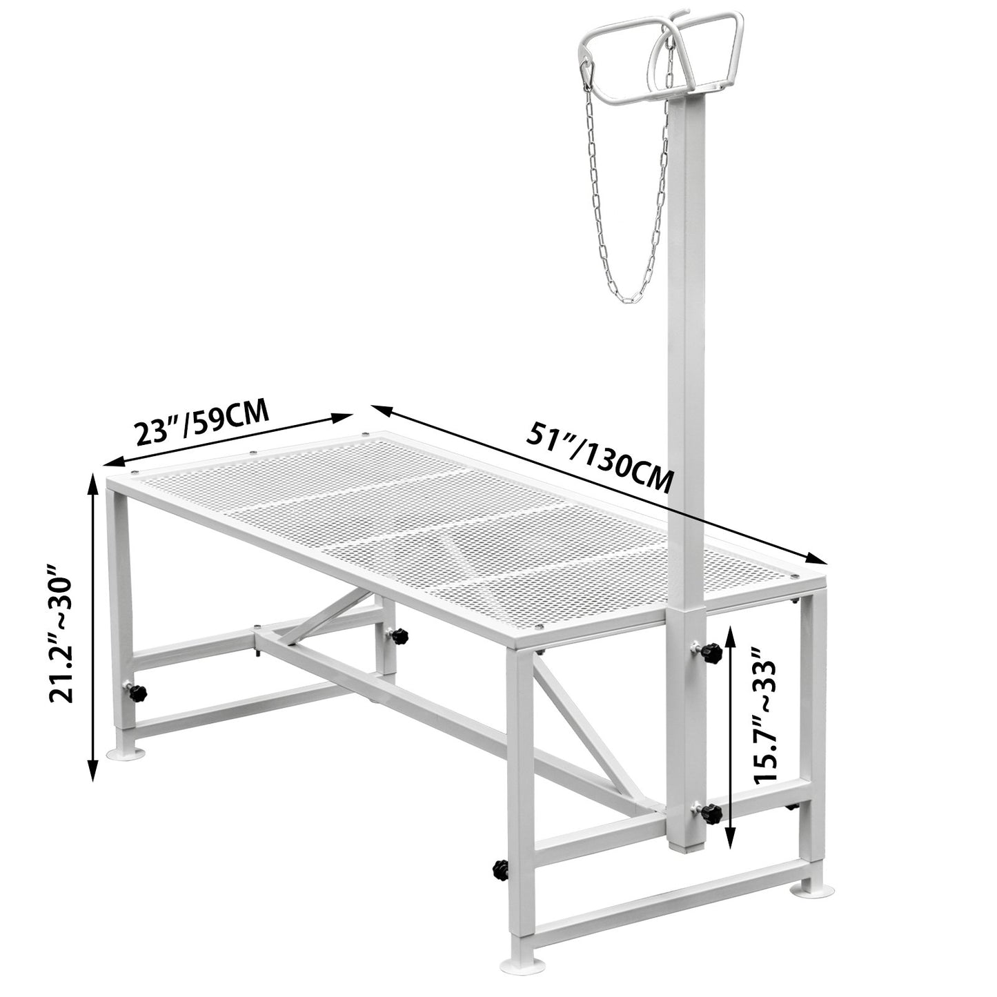 Livestock Stand 51x23 inches, Trimming Stand with Straight Head Piece, Goat Trimming Stand Metal Frame Sheep Shearing Stand Livestock Trimming Stands