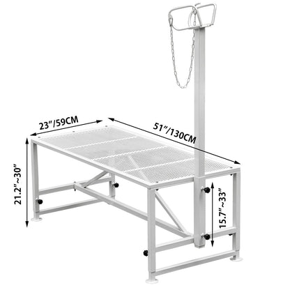 Livestock Stand 51x23 inches, Trimming Stand with Straight Head Piece, Goat Trimming Stand Metal Frame Sheep Shearing Stand Livestock Trimming Stands
