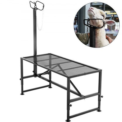 Livestock Stand 51x23 inches, Trimming Stand with Straight Head Piece, Goat Trimming Stand Metal Frame Sheep Shearing Stand Livestock Trimming Stands