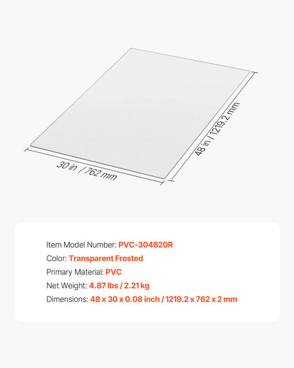 Chair Mat, 765 x 1215 mm Transparent Office Chair Mat for Hard Floors, Floor Protector for Rolling Chairs, Non-Slip & Easy to Clean, Smooth Glide Under Desk Rug for Home Office (Rectangular)