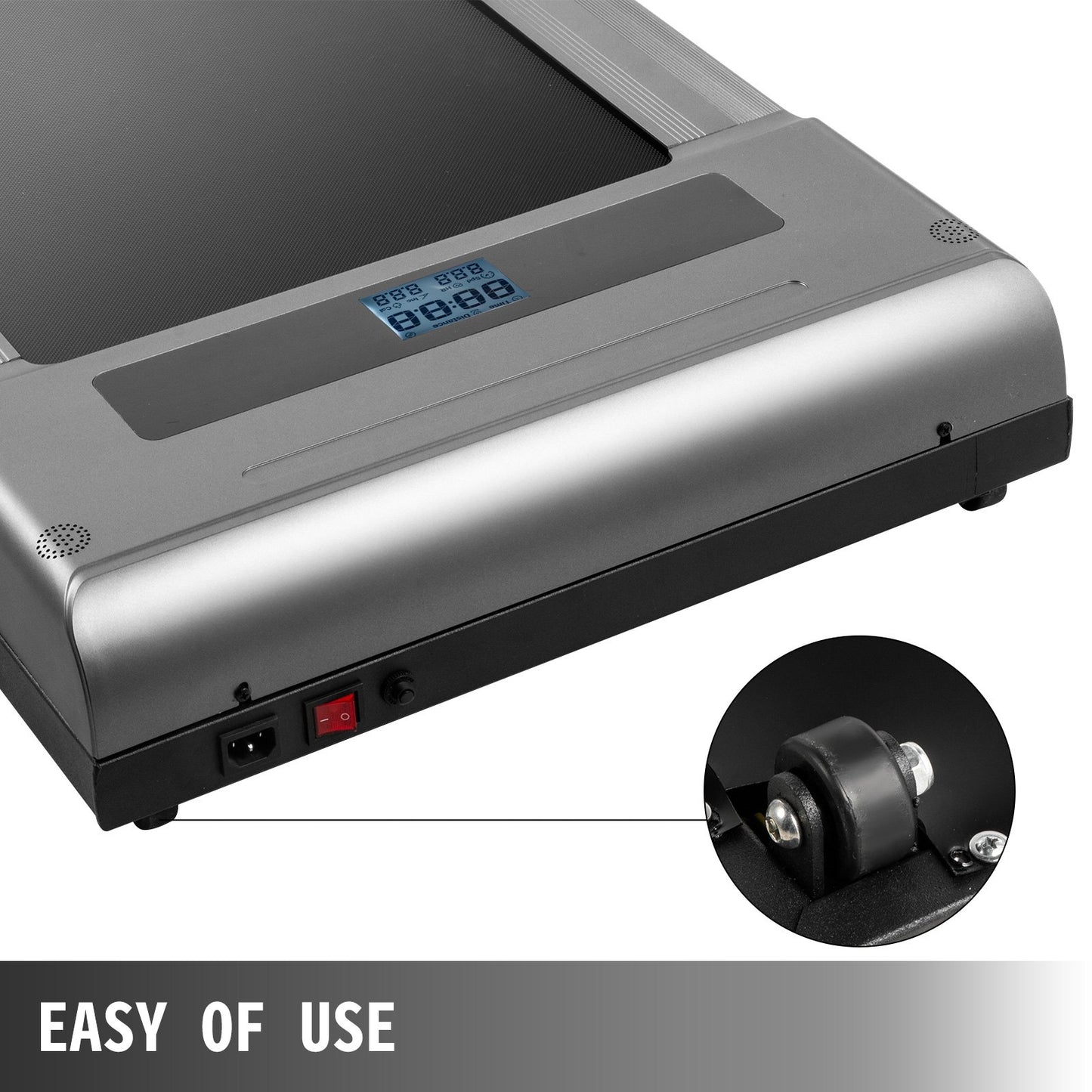 Under Desk Treadmills Working Treadmills For Running, Led Treadmill For Home Running Machine With Remote Control, 1-6.0km/h Speed Portable Slim Treadmill Indoor Exercise(Gray,No Handrail)