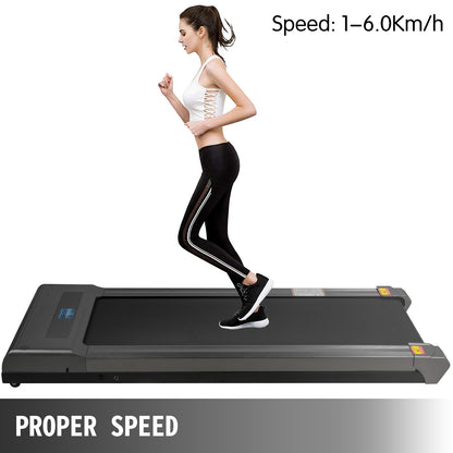 Under Desk Treadmills Working Treadmills For Running, Led Treadmill For Home Running Machine With Remote Control, 1-6.0km/h Speed Portable Slim Treadmill Indoor Exercise(Gray,No Handrail)