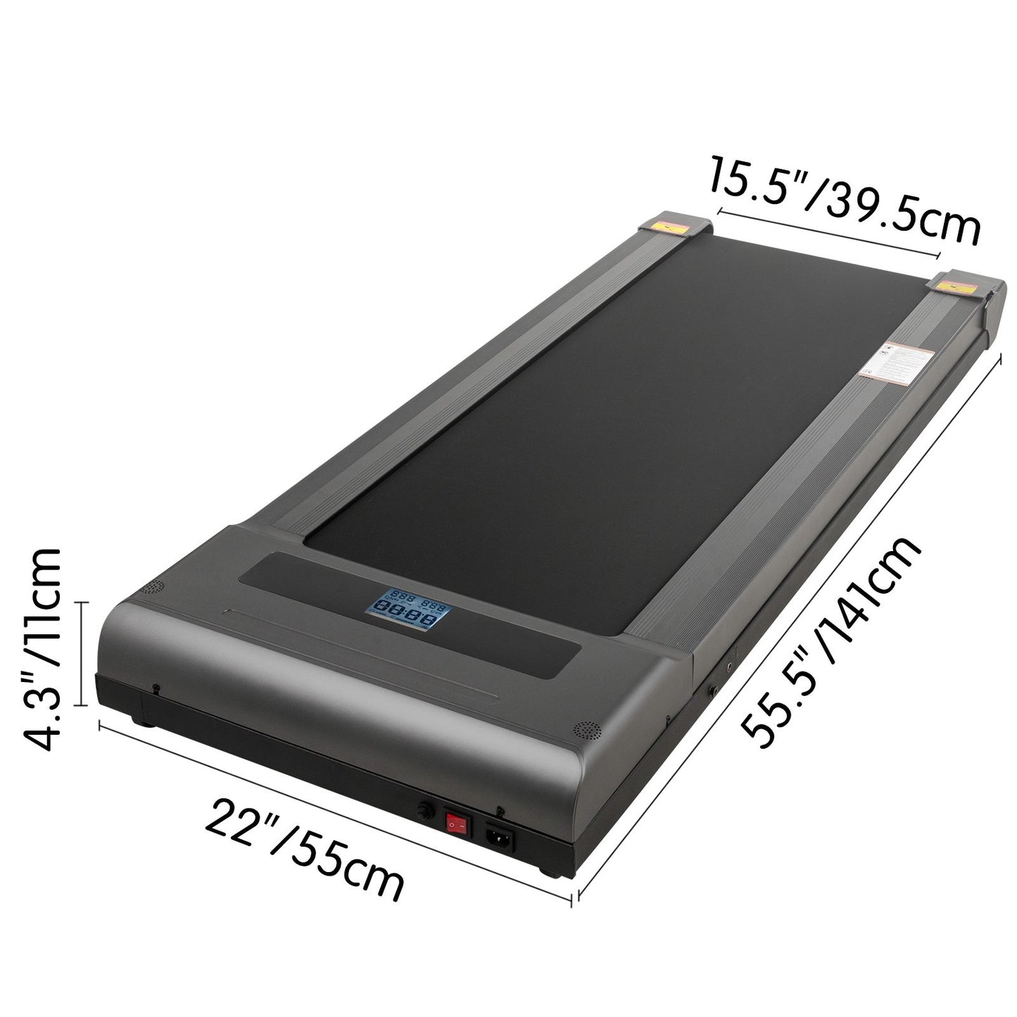 Under Desk Treadmills Working Treadmills For Running, Led Treadmill For Home Running Machine With Remote Control, 1-6.0km/h Speed Portable Slim Treadmill Indoor Exercise(Gray,No Handrail)