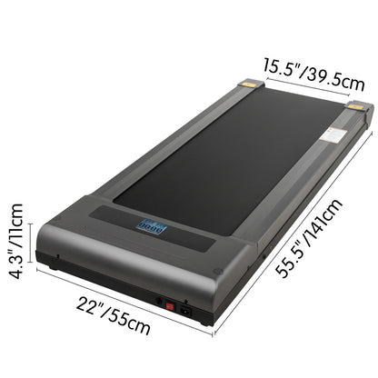 Under Desk Treadmills Working Treadmills For Running, Led Treadmill For Home Running Machine With Remote Control, 1-6.0km/h Speed Portable Slim Treadmill Indoor Exercise(Gray,No Handrail)