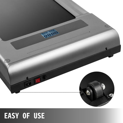 Under Desk Treadmills Working Treadmills For Running, Led Treadmill For Home Running Machine With Remote Control, 1-6.0km/h Speed Portable Slim Treadmill Indoor Exercise(Silver,with Handrail)