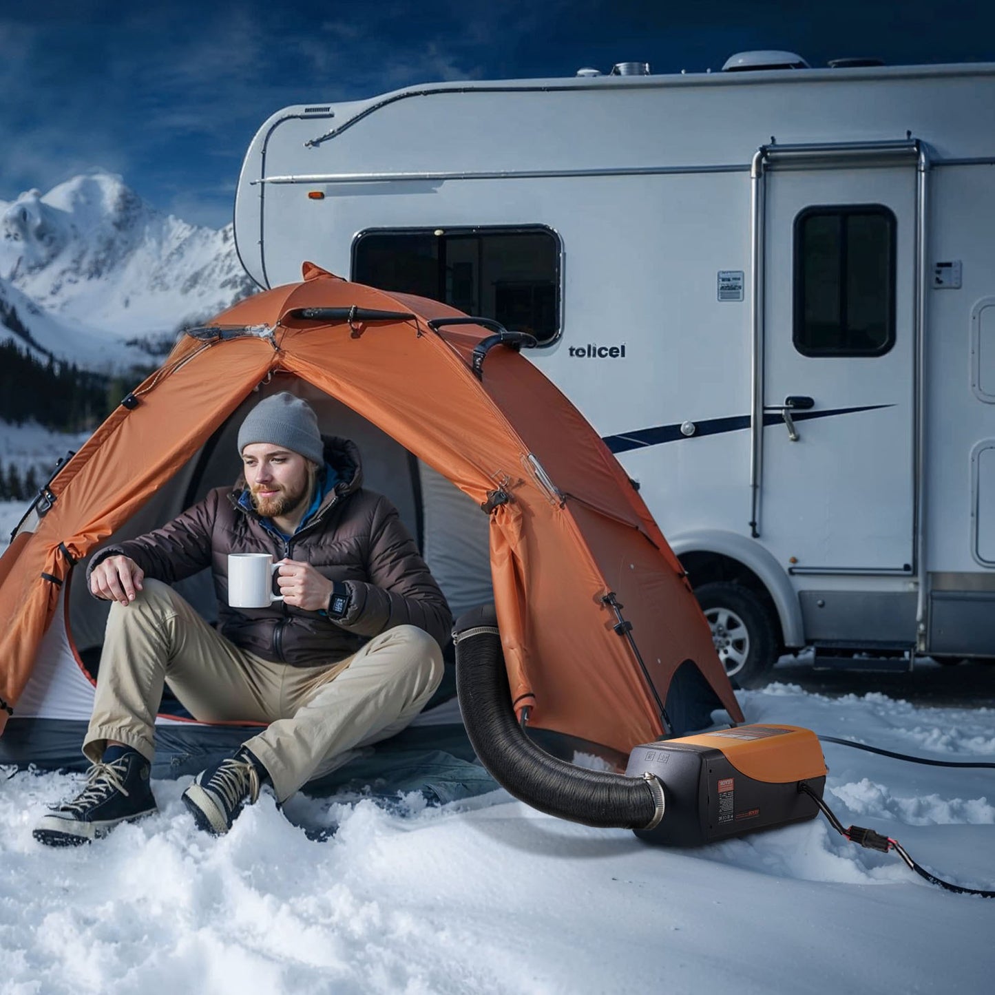 Diesel Air Heater, 8 kW DC12-24V, Fast Heating Diesel Parking Heater with Remote Control and Color Digital Display, 10L Fuel Tank, Low Noise, Voice Announcement, for RV, Truck, Boat and Trailer