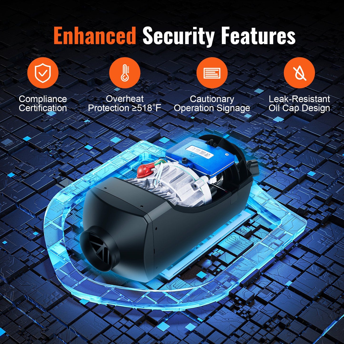 Diesel Air Heater, 12&24V 2KW Diesel Heater with Remote Control and LCD Display, 10L Fuel Tank Diesel Parking Heater, Rapid Heating for RV Trailer Camper Van Boat