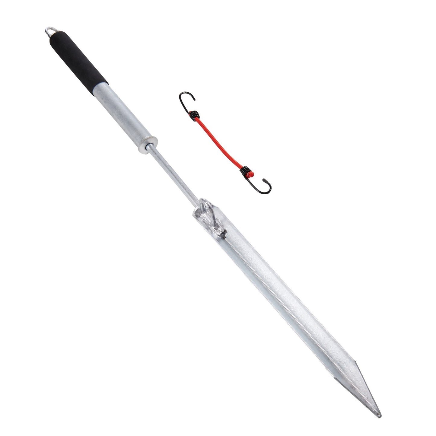 Sand Spike Boat Anchor Pole, 36" Galvanized Carbon Steel Slide Anchor Shore Spike, Self-Hammering Beach Spike Anchor for Small Boat Jetski Pontoon Kayak, with Oxford Storage Bag and Bungee Cord