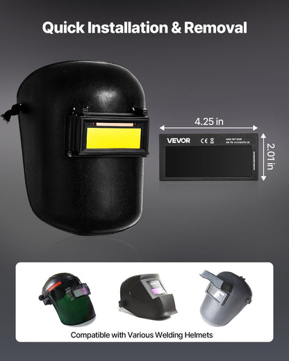 Auto Darkening Welding Lens 108 x 51 mm, Shade 9 True Color Welding Lens with Dual Arc Sensors, Compatible with Most Welding Helmets for TIG, MIG, MMA, ARC Applications