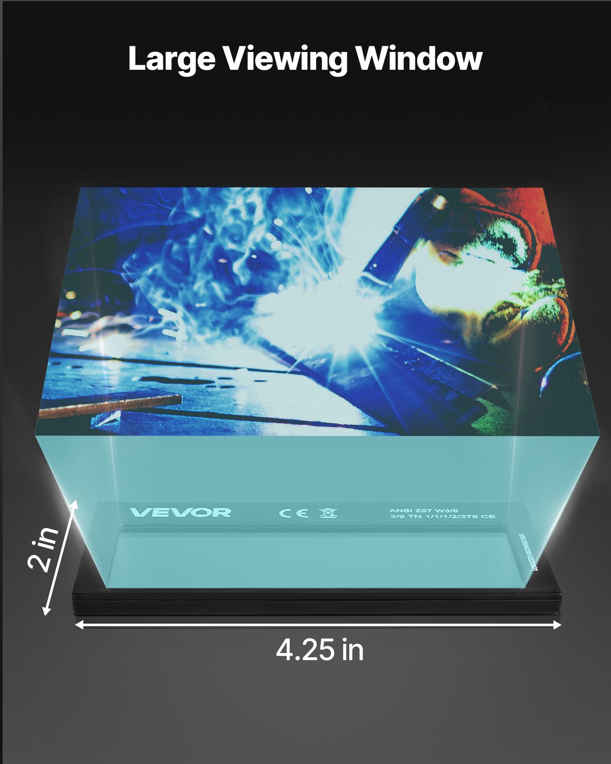 Auto Darkening Welding Lens 108 x 51 mm, Shade 10 True Color Welding Lens with Dual Arc Sensors, Compatible with Most Welding Helmets for TIG, MIG, MMA, ARC Applications