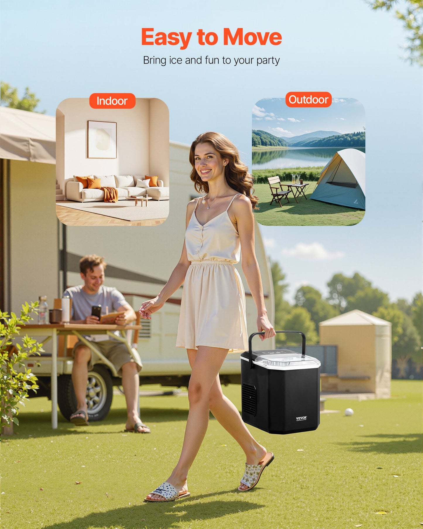 Eiswürfelbereiter für die Arbeitsplatte, 9 Eiswürfel in 6 Minuten, 12 kg in 24 Stunden, selbstreinigender, tragbarer Eiswürfelbereiter mit Eisschaufel und -korb, Eismaschine mit Eiswürfeln in 2 Größen für Zuhause, Küche, Büro, Bar und Partys