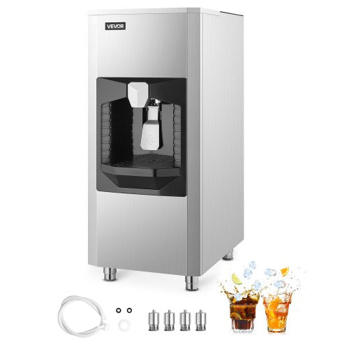 Ice Dispenser, Ice Storage Bin with 180 Lbs Storage Capacity, 20 Lbs/Min Automatic Ice Dispensing with Crusher, Height Adjustable Feet, for Commercial Ice Maker Machine, Restaurant and Hotel