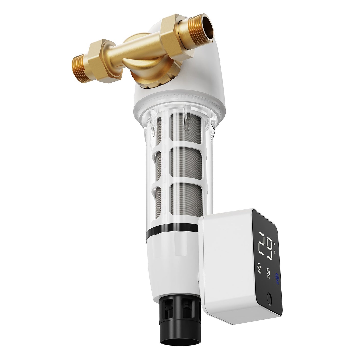 Spin-Down-Filter, 40-Mikron-Hauswasserfilter für Brunnenwasser, 2,5 cm (1 Zoll) GM + 3,2 cm (1 1/4 Zoll) GM, 8 t/h Durchflussrate, für Hauswasserfiltersysteme, Brunnenwasser-Sedimentfilter