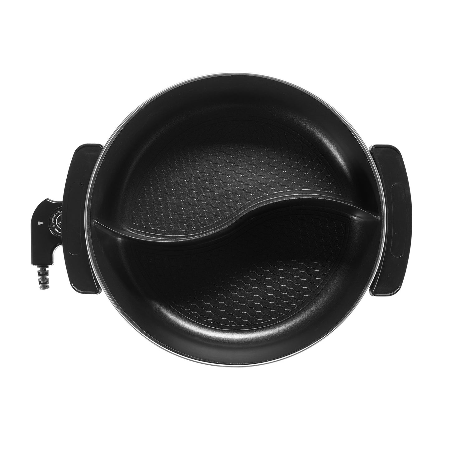 Elektrischer Hot Pot, 1360 W, 5 l, Shabu-Shabu-Topf mit zwei Geschmacksrichtungen, antihaftbeschichtet, mit Trennwand, Glasdeckel, Temperaturregelung, ideal für 6–10 Personen, Familienessen und Partys.