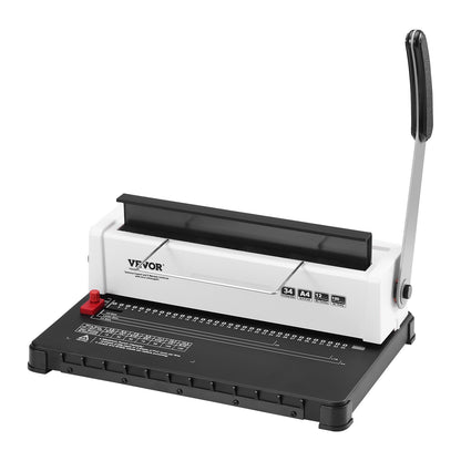 Spiralbindemaschine, manuelle Buchbindemaschine mit 34 Löchern für 120 Blatt, Locher, einstellbar für Spiralbindungen von 4,76 mm bis 14,29 mm, für Letter-, A4- und A5-Formate.