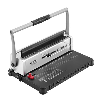 Spiralbindemaschine, manuelle Buchbindemaschine mit 34 Löchern für 120 Blatt, Locher mit einstellbaren Spiralbindungen (3/16" - 9/16") und Seitenrand, für Letter-, A4- und A5-Formate.