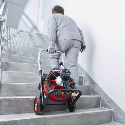 Elektrische Rohrreinigungsmaschine mit Spirale, 30,5 m x 9,52 mm, automatischer Vorschub