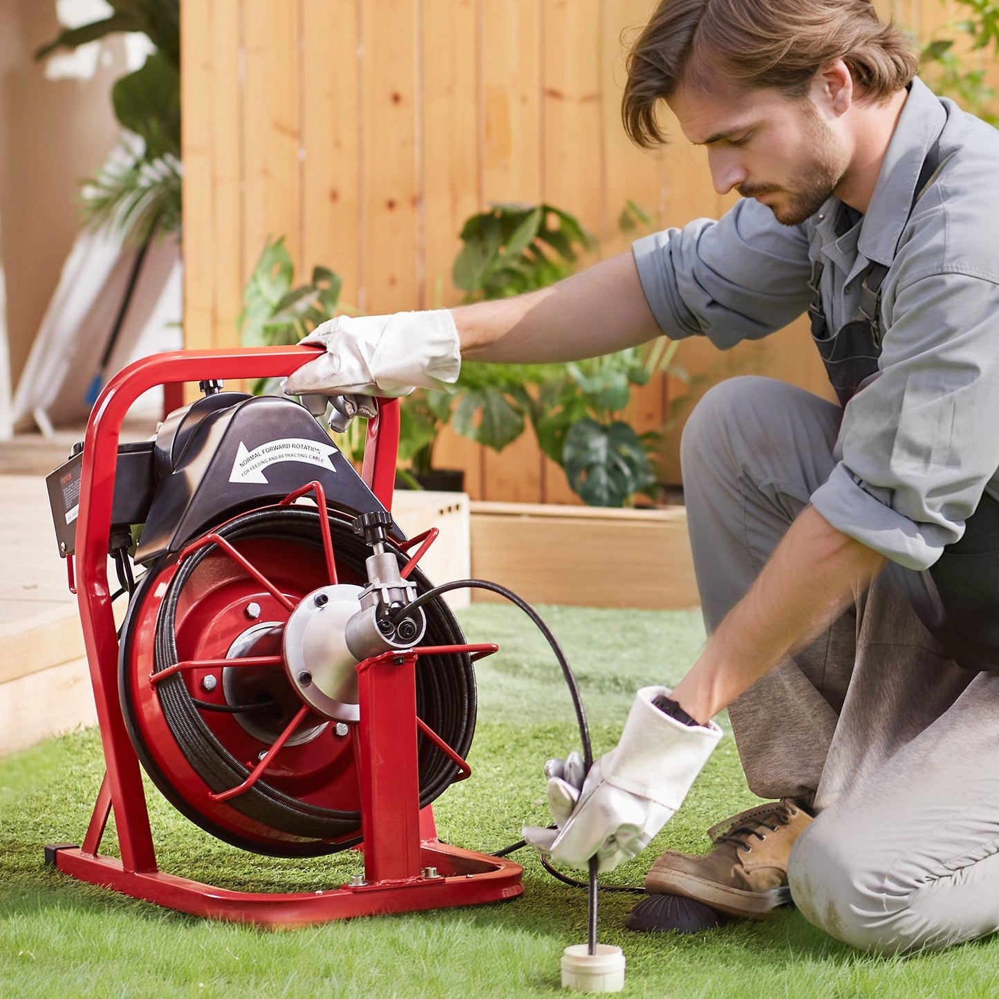 Elektrische Rohrreinigungsmaschine mit Spirale, 1524 cm x 0,95 cm, automatischer Vorschub