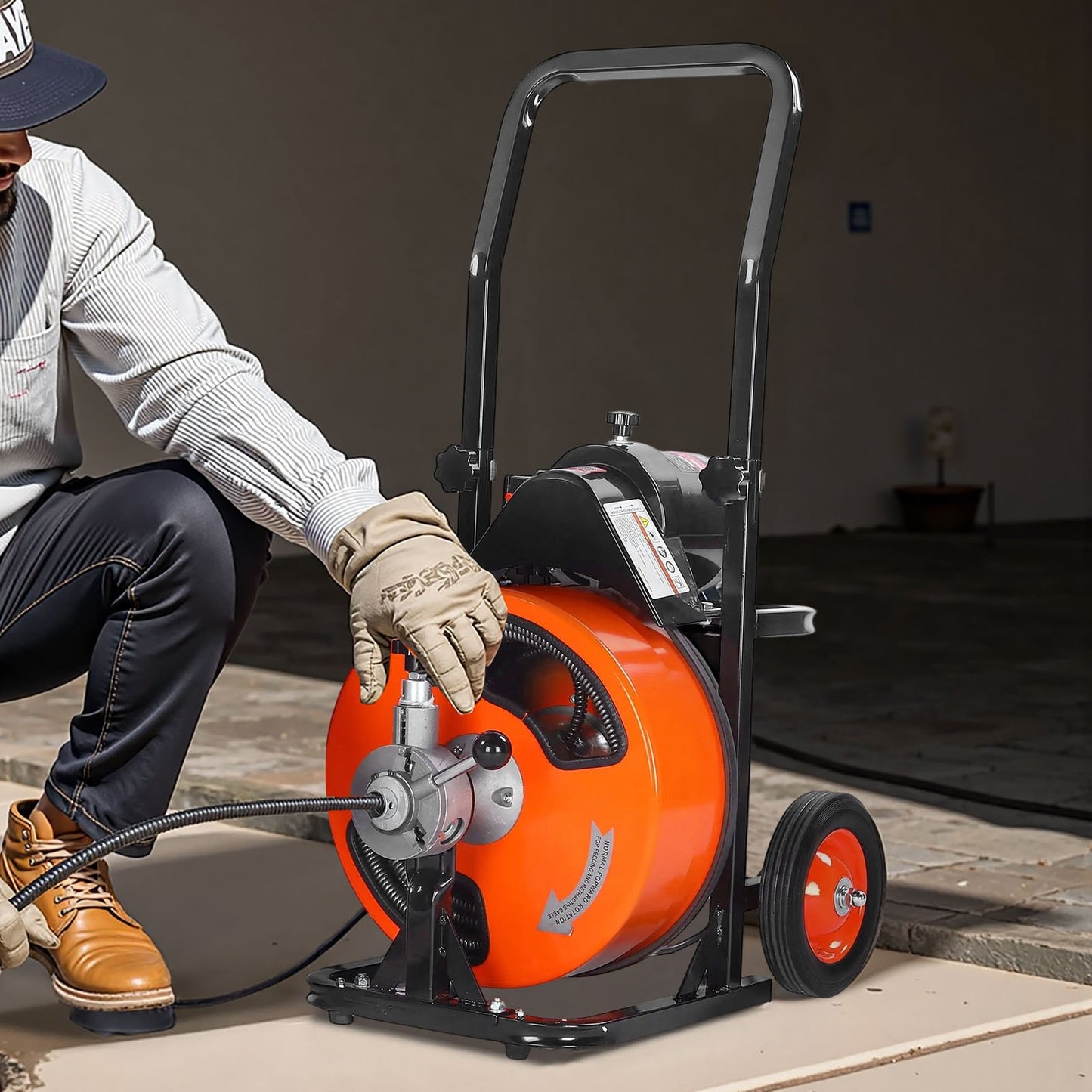 Elektrische Rohrreinigungsmaschine, 15,24 m x 1,27 cm, automatischer Vorschub