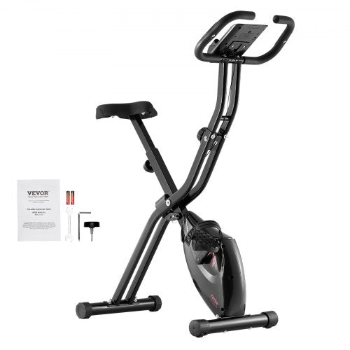 Klappbares Heimtrainer-Fahrrad, Fitness-Heimtrainer mit verstellbarem Magnetwiderstand, aufrechtes Indoor-Cycling-Fahrrad für das Heimtraining, komfortables Sitzkissen, LCD-Monitor