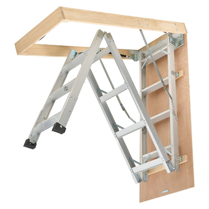 Dachbodentreppe, Tragkraft 170 kg, höhenverstellbar von 3 bis 3,13 m, vielseitig einsetzbare, faltbare Aluminium-Dachbodentreppe, geeignet für Deckenhöhen von 2,34 bis 3,12 m für bequemen Zugang