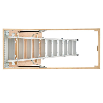 Dachbodentreppe, Tragkraft 170 kg, höhenverstellbar von 3 bis 3,13 m, vielseitig einsetzbare, faltbare Aluminium-Dachbodentreppe, geeignet für Deckenhöhen von 2,34 bis 3,12 m für bequemen Zugang