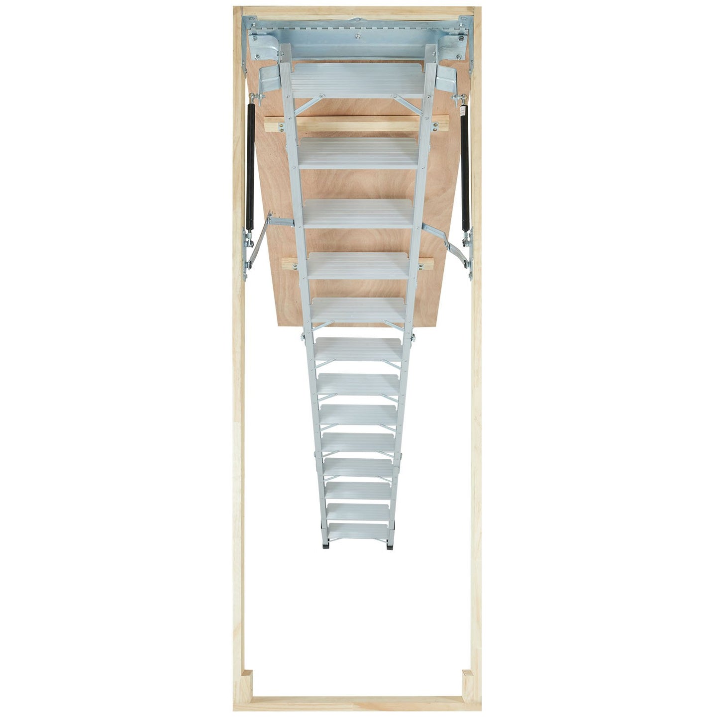 Attic Ladder Foldable, 158.8 kg Capacity, 57.15 cm x 160 cm, Multi-Purpose Aluminium Extension, Lightweight and Portable, Fits 2.9m-3.7m Ceiling Heights, Convenient Access to Your Attic Standard