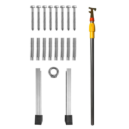 Attic Ladder Foldable, 158.8 kg Capacity, 57.15 cm x 160 cm, Multi-Purpose Aluminium Extension, Lightweight and Portable, Fits 2.9m-3.7m Ceiling Heights, Convenient Access to Your Attic Standard