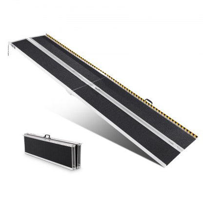 Tragbare Rollstuhlrampe, 304,8 cm, Tragkraft 363 kg, rutschfeste, faltbare Aluminium-Schwellenrampe, faltbare Rampe für Elektromobile und Rollstühle, Rampe für Menschen mit Behinderungen im Haushalt, Treppen, Türrahmen und Bordsteinkanten