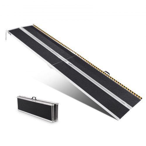 Tragbare Rollstuhlrampe, 304,8 cm, Tragkraft 363 kg, rutschfeste, faltbare Aluminium-Schwellenrampe, faltbare Rampe für Elektromobile und Rollstühle, Rampe für Menschen mit Behinderungen im Haushalt, Treppen, Türrahmen und Bordsteinkanten
