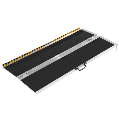 Tragbare Rollstuhlrampe, 182,9 cm, Tragkraft 362,9 kg, rutschfeste, faltbare Aluminium-Schwellenrampe, faltbare Rampe für Elektromobile und Rollstühle, Rampe für Menschen mit Behinderungen im Haus, Treppen, Türrahmen und Bordsteinkanten