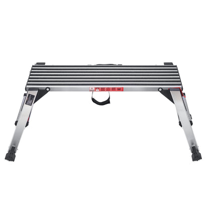 Folding Work Platform, 299.4 kg Load Capacity, Aluminum Drywall Stool Ladder, Heavy Duty Work Bench w/ Non-Slip Feet, Ideal for Washing Vehicles, Cleaning, Painting, Decorating