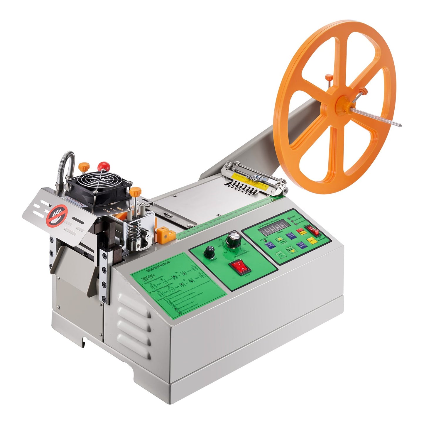 Automatic Webbing Cutting Machine, Hot and Cold Ribbon Cutting Machine with Adjustable Temperature and LCD Display, Zipper Tapes Cutter for Nylon Webbing, Elastic Bands, Shoelaces