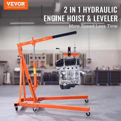 Engine Hoist Leveler 1995.9 kg / 2 Ton Cherry Picker Shop Crane Load Lift Tool