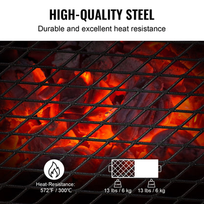 Folding Campfire Grill, Heavy Duty Steel Mesh Grate, 57cm Portable Camping Grates Over Fire Pit, Camp Fire Cooking Equipment with Legs Carrying Bag, Grilling Rack for Outdoor Open Flame Cooking