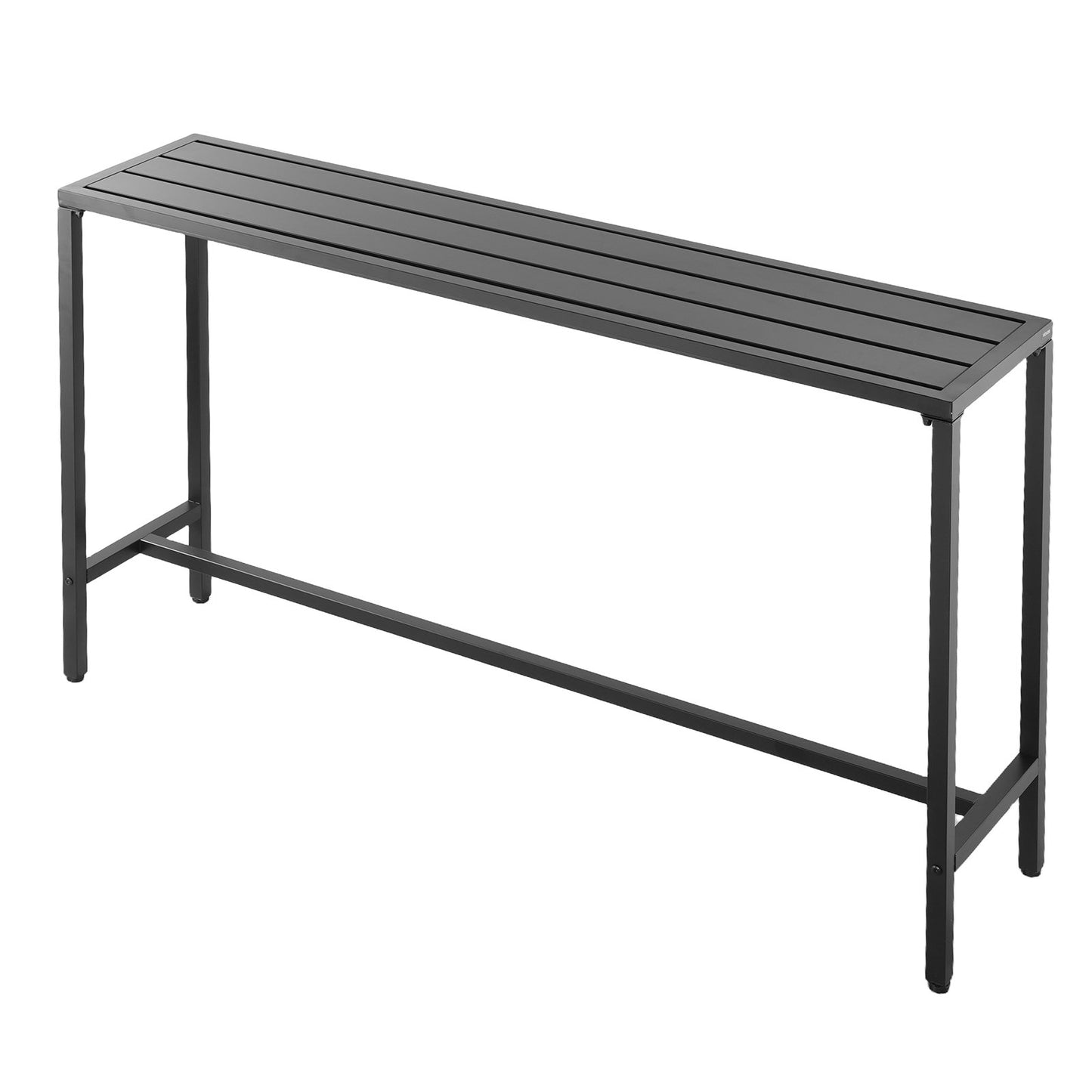 Gartentisch, 160 x 37,5 cm, wasserfeste Tischplatte und robustes Metallgestell, rechteckiger Stehtisch, Gartenmöbel für Balkon, Terrasse, Whirlpool, Poolbereich und Innenbereich